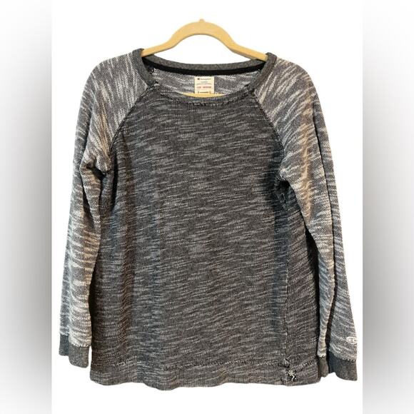 Champion Creneck Raglan Sweatshirt Gray Size Medium - Picture 6 of 10